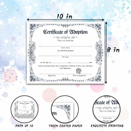 Pet Adoption Certificate, Vintage Animal Certificates of Adoption, Adoption Gifts for Cat Dog Birthday Parties, Adopting A Pet Party Favors Supplies, 10 Pcs Adoption Certificates -01