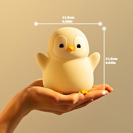 QonSaSiao Penguin Nursery Night Light,LED Squishy Silicone Lamp,2 Levels Dimmable Bedroom Nightlight for Kids,Touch Light,Dorm Decor lamp,Baby Boys Girls Gifts (Standing Penguin)