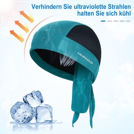 HASAGEI Sports Bandana Cap, Biker Bandana Cap, Headscarf Men's Women, Summer Hat, Cycling Hat, Elasticity, Breathable, Sweat-Wicking, Quick Dry Headwear, Turquoise