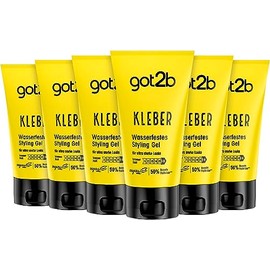 got2b Glue Hair Gel Hold 6 x 150 ml, Water and Sweatproof Styling Gel for Crass Hold, Hard as Concrete until the Next Hair Wash, for Vertical and Sleek Looks