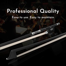 Viotti Carbon Fiber Violin Bow, Hand Crafted by Professional Violin & Bow Makers, Strong, Stiff & Well Balanced, Made with Mongolian Horse Hair, For Violinists & Fiddlers of All Skill Levels