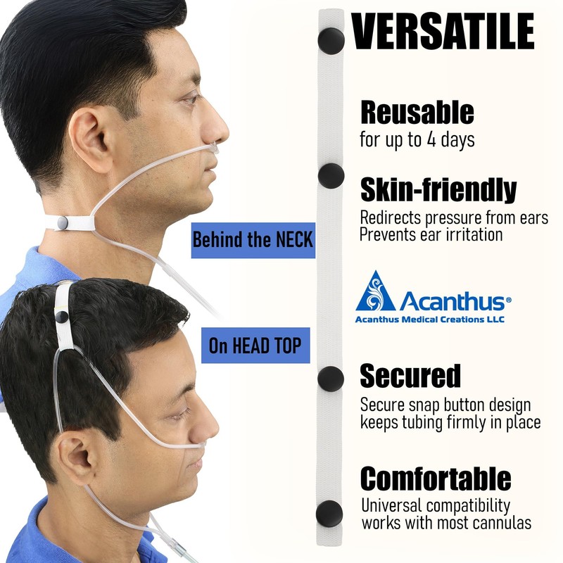 Acanthus - Nasal Cannula Holder - Adjustable Oxygen Tube Holder