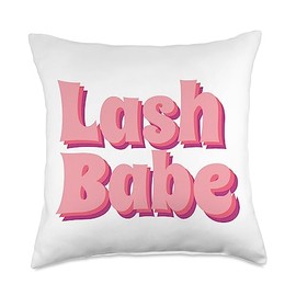 Lash Babe Eyelash Stylist & Lashes Pun Artist Tech Eyelash Lash Babe Throw Pillow, 18x18, Multicolor