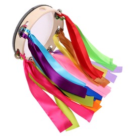 FUNOMOCYA Tambourine for Adults Hand Drum Ribbons Musical Instrument for Ages