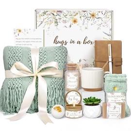 Gifts for Women, Get Well Soon Self Care Package Box, Sending Hug Baskets Thinking of You Gift for Women Her New Mom Best Friend Birthday (Sage Green)