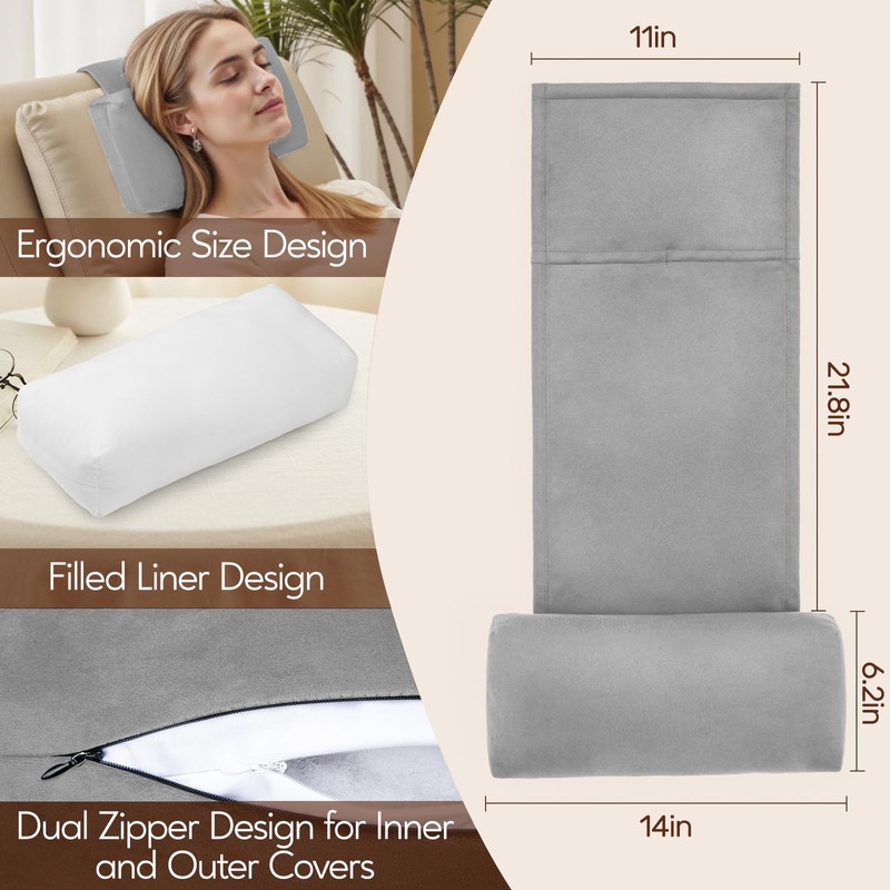 AHUAWA Neck Pillow for Recliner Chair, 14" Adjustable Recliner Pillow