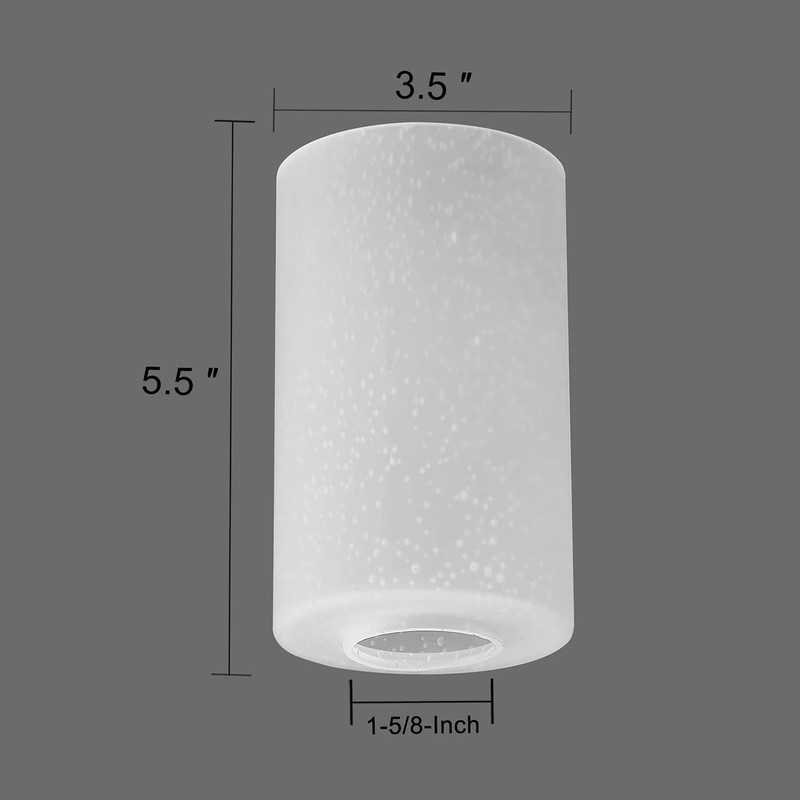 Voguad 3 Pack Frosted Seeded Glass Cylinder Lamp Shade, Light