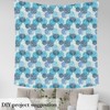 Abstract Floral Fabric by The Yard,Blue White Geometry Pattern Upholstery