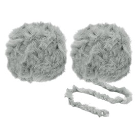 PATIKIL 35yds Faux Fur Yarn, 2 Skeins Fuzzy Yarn Crochet Fluffy Yarn Soft Chunky Polyester Plush Fur Eyelash for Crocheting Knit Blanket Rug Sweater Scarf Hat Bear Craft, Light Grey