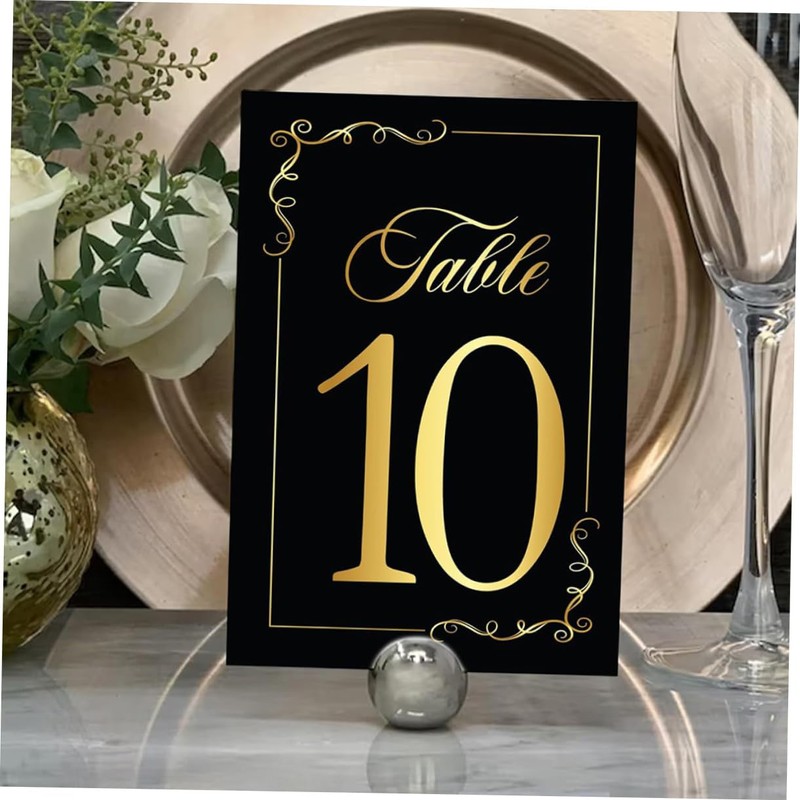 Sosoport 1set Elegant Double Sided Table Number Cards for Weddings