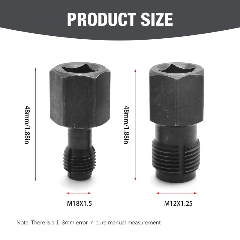 JUUDDENPARTS 2Pcs Oxygen Sensor Socket Thread Chasers Set, Black Oxygen