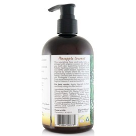 Coco Fiji Face & Body Lotion Infused With Coconut Oil | Lotion for Dry Skin | Moisturizer Face Cream & Massage Lotion for Women & Men | Pineapple Coconut 12 oz, Pack of 3