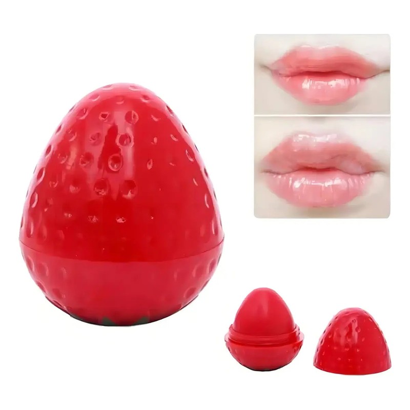 24 Piezas Bálsamo Labios Fresa Hidratante Caja Mayoreo