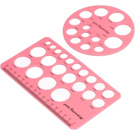 Fdit Kit de Herramientas de Medición de Pezones Seguro y flexible. Regla Medidora de Cuello con 21 Orificios, Adecuada para Extractor de Leche, Incluye 2 X Silicona y 2 X Tazas Medidoras (Rosado)