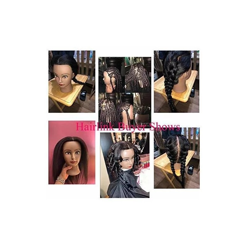 Pwwdada Maniqui Cabeza Cabello Natural 2# Negro 40 Cm Pwwdada