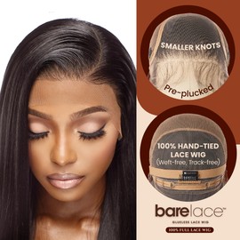 Sensationnel Bare Lace Fulllace Wig - Unit 2 Human Hair Blend All Lacefrontal Glueless Synthetic 180 Degree Preplucked Hairline (1 JETBLACK)