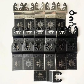 18pcs Oscillating Saw Blades,5pcs Bi-Metal for Metal-Nail,13pcs HCS for Wood Plastic, Fast Fit Ridgid Makita Fein Multimaster Porter Bosch Dewalt Milwaukee Dremel with 3pcs adaptor(18pcs+3pcs)