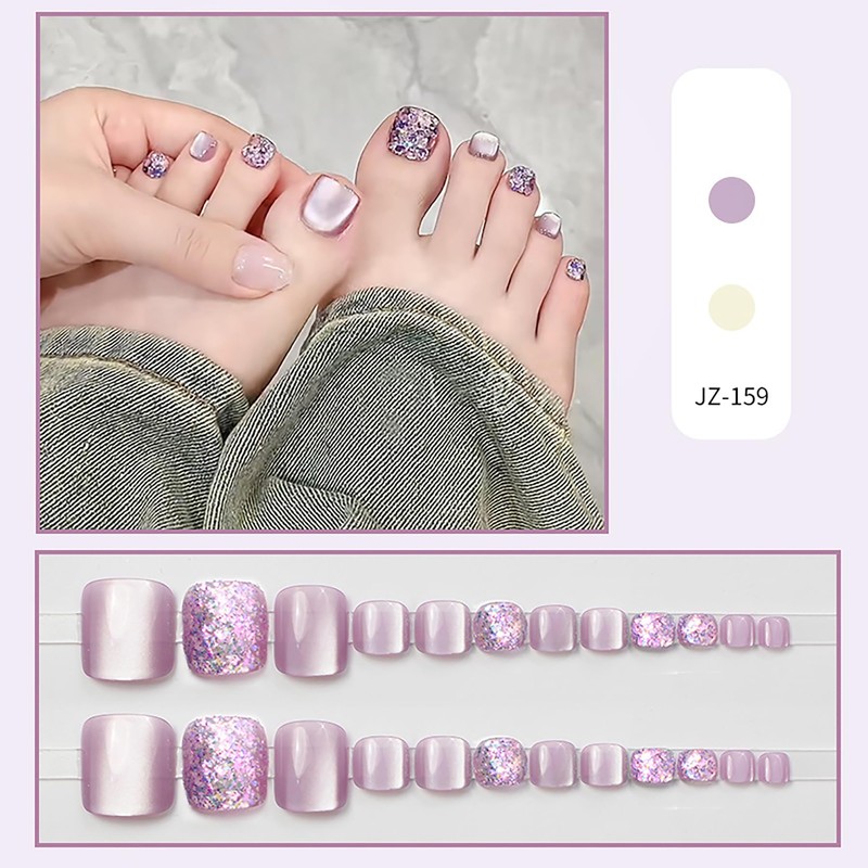 SEMTIM JZ-159 Nail Tips, 24 Pieces, Thumb False Nails, Foot
