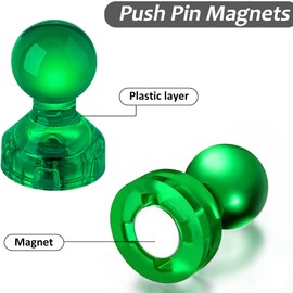 66PCS Fridge Magnets, Colorful Magnets for whiteboard, 6 Assorted Color Small Push Pin Magnets for Whiteboard, Kitchen, Office, School, Fridge, Map