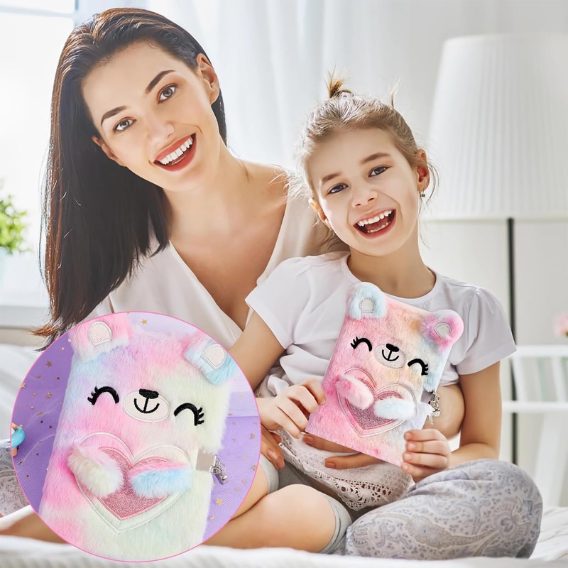 DERJDISF Plush Diary - Secret Diary with Lock for Adolescents