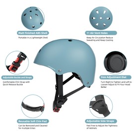 KORIMEFA Kids Bike Helmet Protective Gear Set Helmet and Pads Set with Knee Pads Elbow Pads Wrist Guards for Skateboard Roller Scooter Cycling for Boys Girls