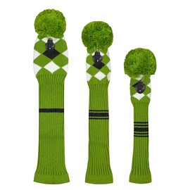 Knitted Pom Pom Golf Headwear Set for Driver Wood, Fairway and Utilities, Driver Headcases, Wooden Headcases, Other Club Headcovers