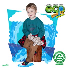 EcoBuddiez - Tiger Shark from Deluxebase. Small 33cm Soft Plush Animals made from Recycled Plastic Bottles. Eco-Friendly Cuddly Gift for Kids and Cute Stuffed Animal Toy for Toddlers.