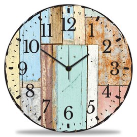 GRAVURZEILE Wooden Wall Clock Luv Vintage Design – Low Noise No Ticking – 30 cm Diameter – Design Wall Clocks for Living Room, Bedroom and Kitchen