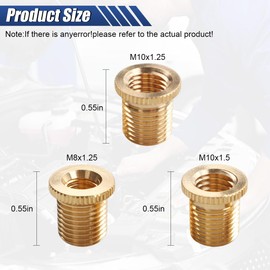 UHANBUT Shift Knob Thread Adapters, M8 X 1.25, M10 X 1.25, M10 X 1.5 Thread Gear Shifter Knob Screw Retainer, Universal Brass Gear Shift Head for Most Automatic/Manual Vehicles