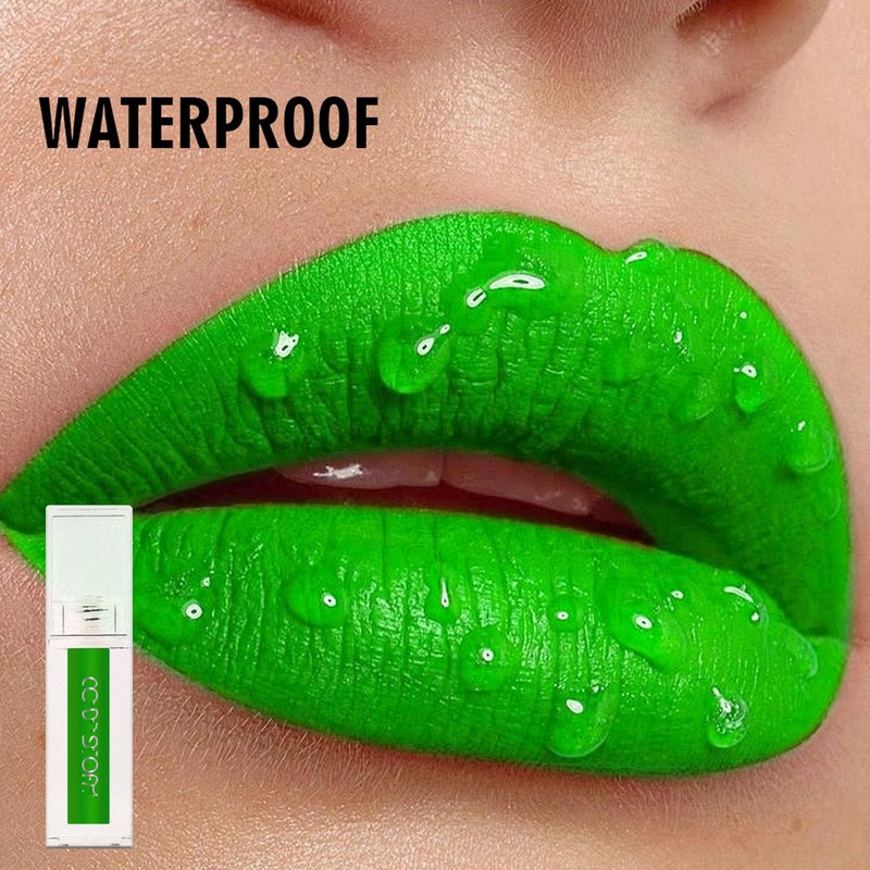 Matte Green Liquid Lipstick Long Lasting Waterproof Full-coverage Green Lip