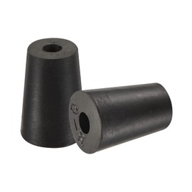 sourcing map Pack of 10 Tapered Rubber Caps with Hole 13 mm to 17 mm for Laboratory Home Black
