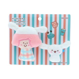 Sun-Star Stationery mizutama Sanrio Characters Goods Plush Badge 2-Piece Set Cinnamoroll S8351686