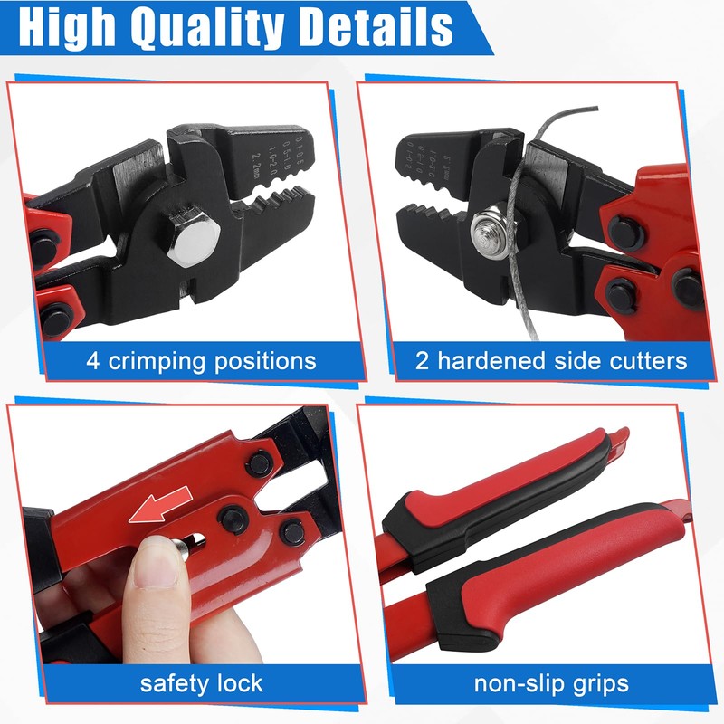 JSHANMEI Fishing Crimping Tool Heavy Duty Crimper Pliers with Crimp