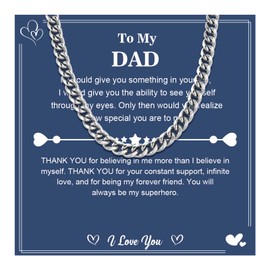 CheersLife Dad's Cuban Chain Necklace - Perfect for Dad Birthday, Father's Day, Thanksgving & Christmas Gifts