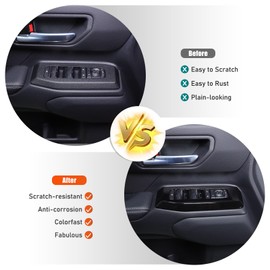 Heutamo Window Lift Switch Button Panel Cover Trim Compatible with Toyota Land Cruiser Prado 250 LC250 2024 2025 Accessories, ABS Car Inner Door Window Trim Accessories Left Hand Drive (Black)