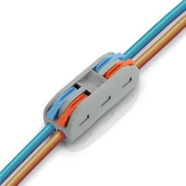 Shopcorp Lever Wire Connectors – Wire Splice Nuts - Electrical Connectors Kit with Colored Code - Quick Splice Wiring - 32A/ 250V - 4 Poles - 28-12 AWG (50 Units)