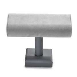 Oirlv Microfibre PU Leather T Stand Jewellery Stand for Jewellery, Watches, Headbands, Bracelet (Light Grey)