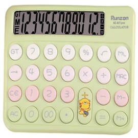 Desktop Calculator Cute Candy Color - 12 Digit Standard Basic Calculator, Cute Desk Calculator Dopamine Color Design, As a Gift for Colleagues, Kids,Classmates - Green