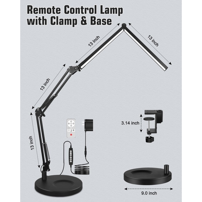 Toolour LED Desk Lamps for Home Office 2 in 1
