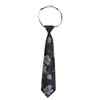 Alizeal Boys 13inches Length Flower Pattern Neckties, Black+Gray