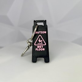 Mini Caution Sign Key chain | Wet Floor Keychain | Gag Gift | Cute Gift - Style: Black/Pink Wet Floor