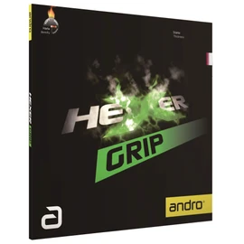 andro 112296 Table Tennis Rubber Back Spin Tension Hexer Grip, Black, 1.9