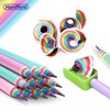 Hanffero Rainbow Pencils, Drawing Writing Pencil with Rubber, Recyclable Paper