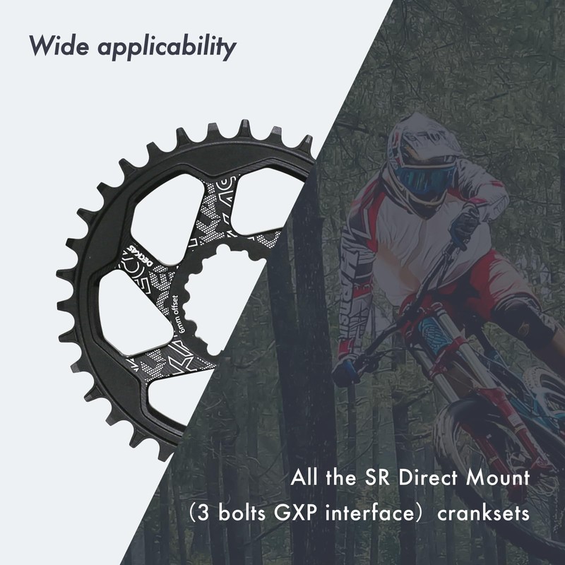 DJC Bike Chainring Direct Mount 6mm Offset Round Chainring for