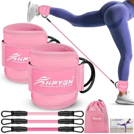 HPYGN Ankle Resistance Bands, Ankle Bands for Training with Cuffs, Resistance Bands for Leg Butt Training, Training Equipment for Kickbacks, Hip Glute Training Exercises