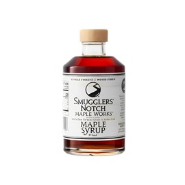 Smuggler’s Notch Maple Works – Single Forest Wood Fired – 100% Pure Vermont Maple Syrup – Natural Sweetener & Gluten Free – Rich Taste – Waffles and Pancakes, Cocktails, Marinades, 12.68 Fl Oz. (375 mL)