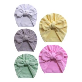 5 Piezas Turbante Gorrito De Algodón Suave Para Bebé
