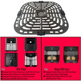 Chengziyue 6QT Air Fryer Grill Grate for Instants Pot Vortex Plus 6 in 1 6QT XL Air Fryers, Premium Grill Pan Crisping Plate Rack Tray Grid Shelf for Instants 5.7QT 6QT, Nonstick, Dishwasher Safe