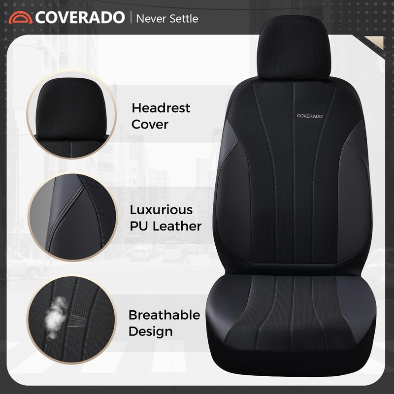 Coverado Car Seat Covers, Waterproof Automotive Seat Protectors, Driver Protectors