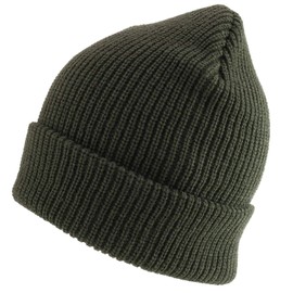 Trendy Apparel Shop Oversized Big Size Plain Ribbed Knit Cuff Long Beanie Hat
